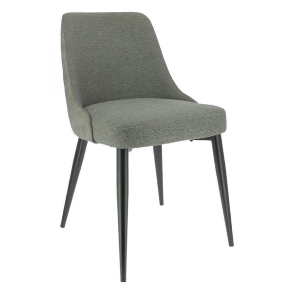 Ch Lux Gris 3721 Chaise Interieur Luxury Gris Moderne en Simili cuir et Tissus
