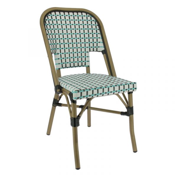 Ch Mag Turq 198 Chaise Exterieur Magny Bistrot en Rotin