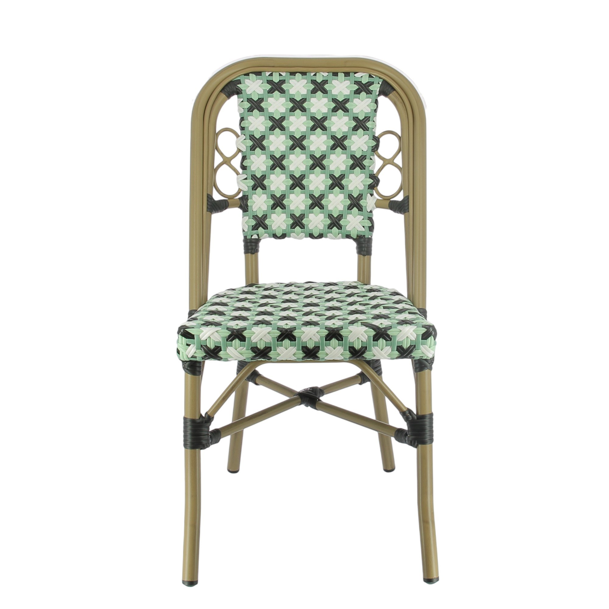 Chaise FONTAINEBLEAU en rotin synthétique style bistrot pour extérieur