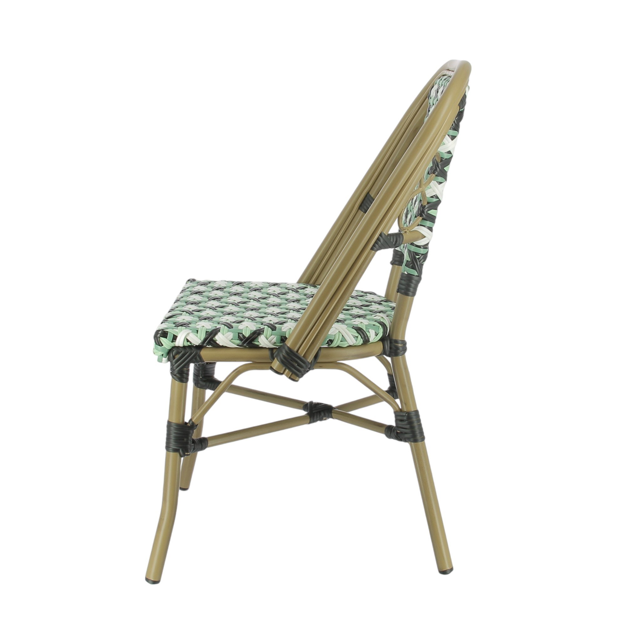 Chaise FONTAINEBLEAU en rotin synthétique style bistrot pour extérieur