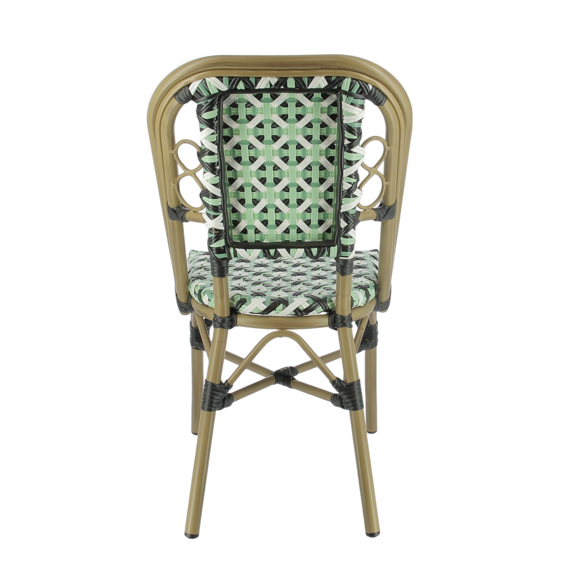 Chaise FONTAINEBLEAU en rotin synthétique style bistrot pour extérieur