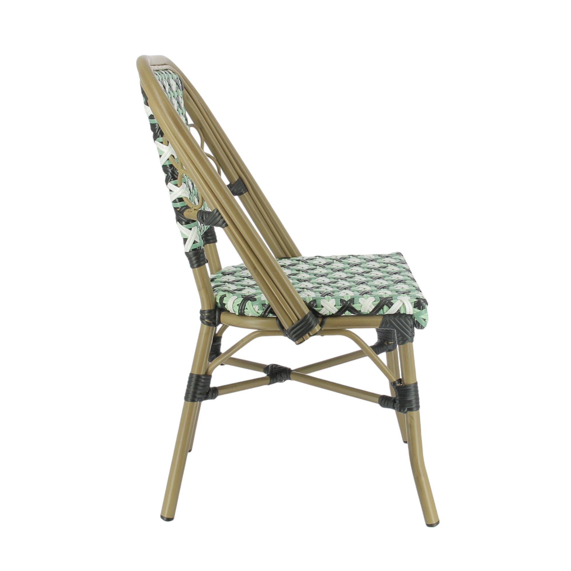 Chaise FONTAINEBLEAU en rotin synthétique style bistrot pour extérieur
