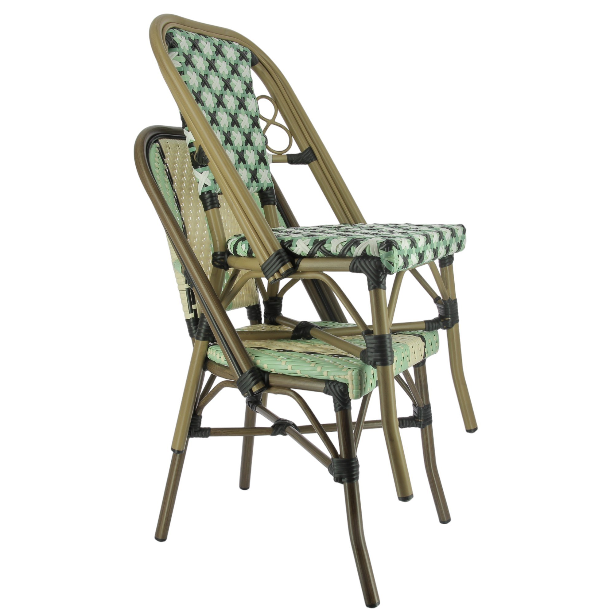 Chaise FONTAINEBLEAU en rotin synthétique style bistrot pour extérieur