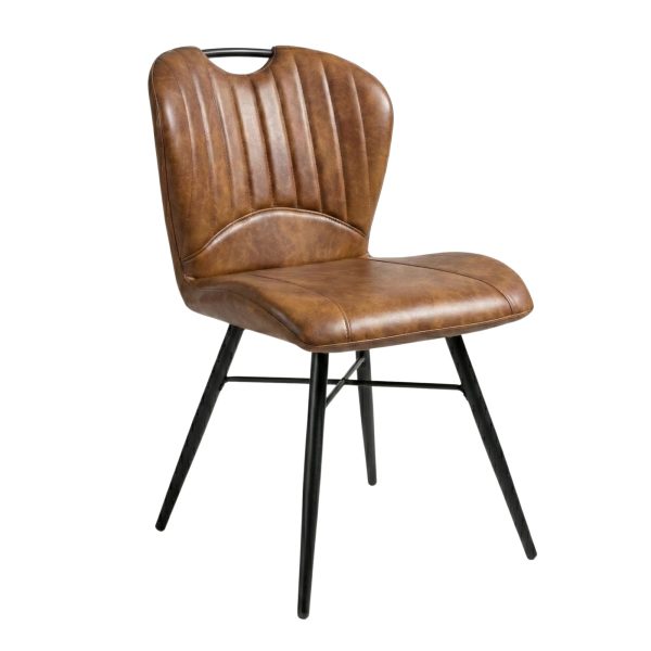 Chaise WIGAN en simili cuir style vintage pour intérieur