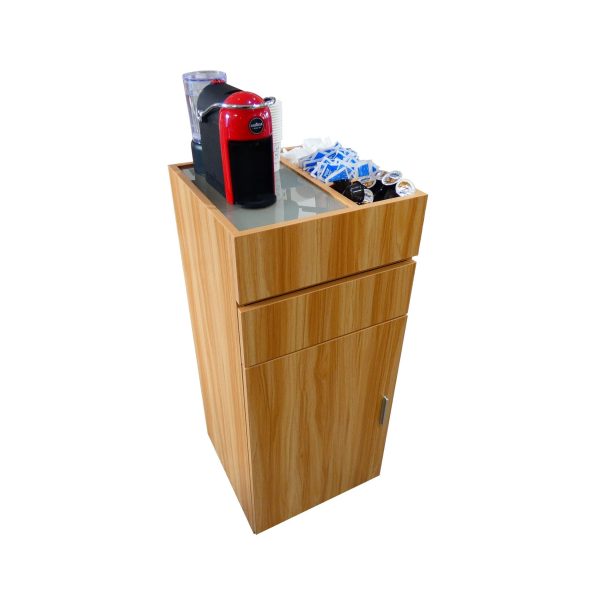 Equipement meuble à café couleur chêne clair moderne en bois