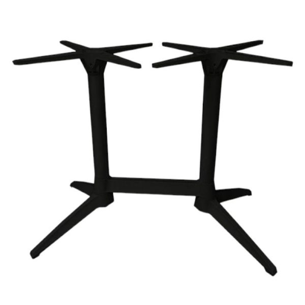 Pied mange debout Double Fixe ELYPSON Noir en aluminium et polypropylène pour extérieur