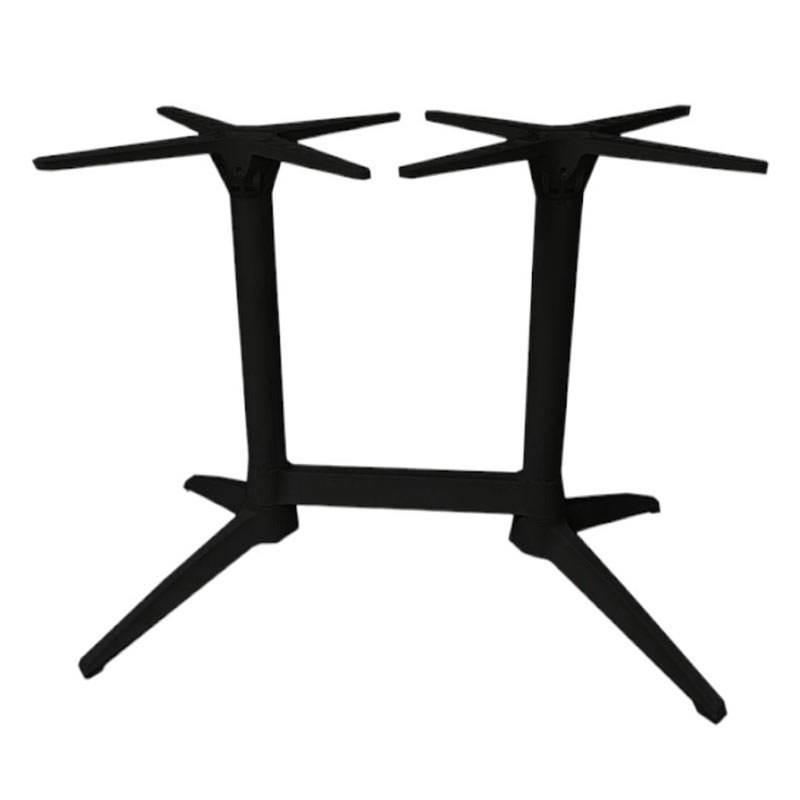 Pied mange debout Double Fixe ELYPSON Noir en aluminium et polypropylène pour extérieur