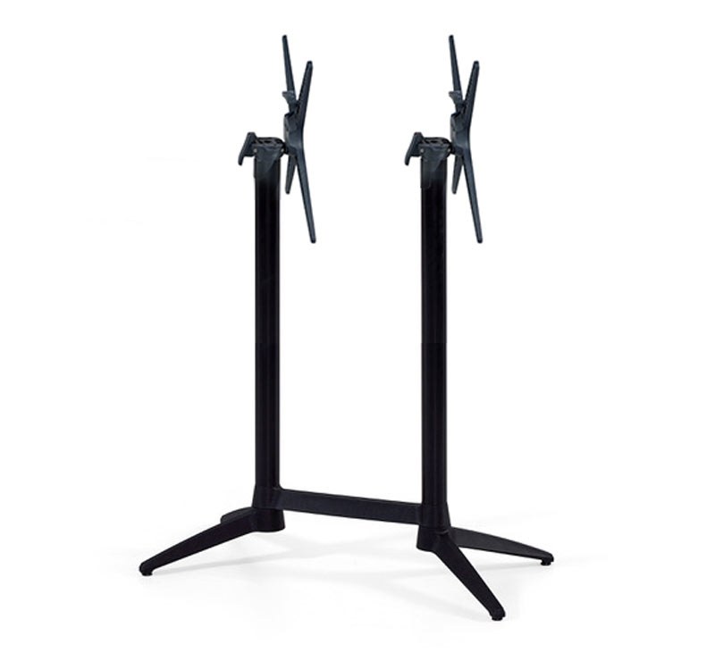 Pied mange debout Double Pliable GALAXIE Noir en aluminium et polypropylène pour extérieur