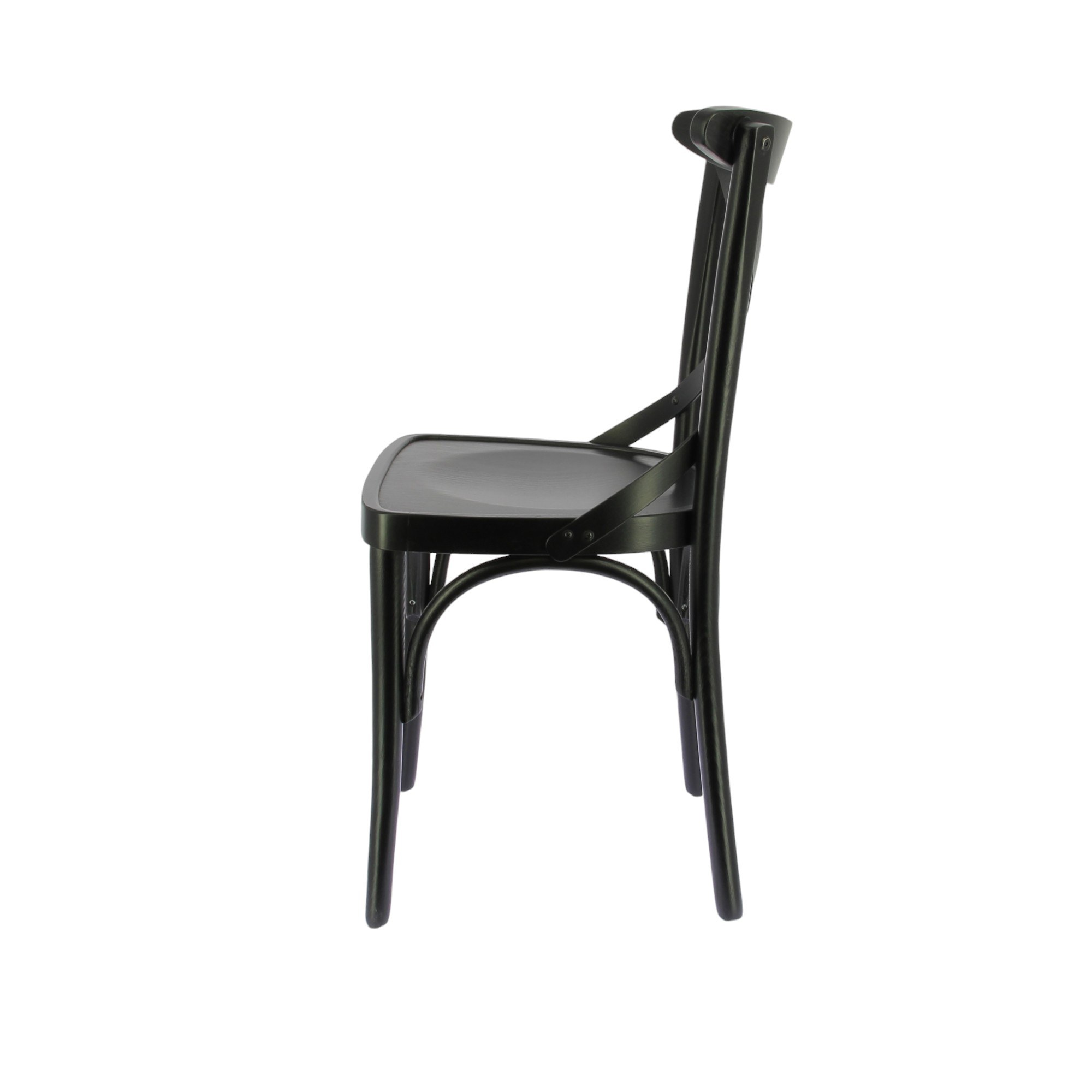 Chaise CROSS YORK Noir en bois style bistrot pour intérieur