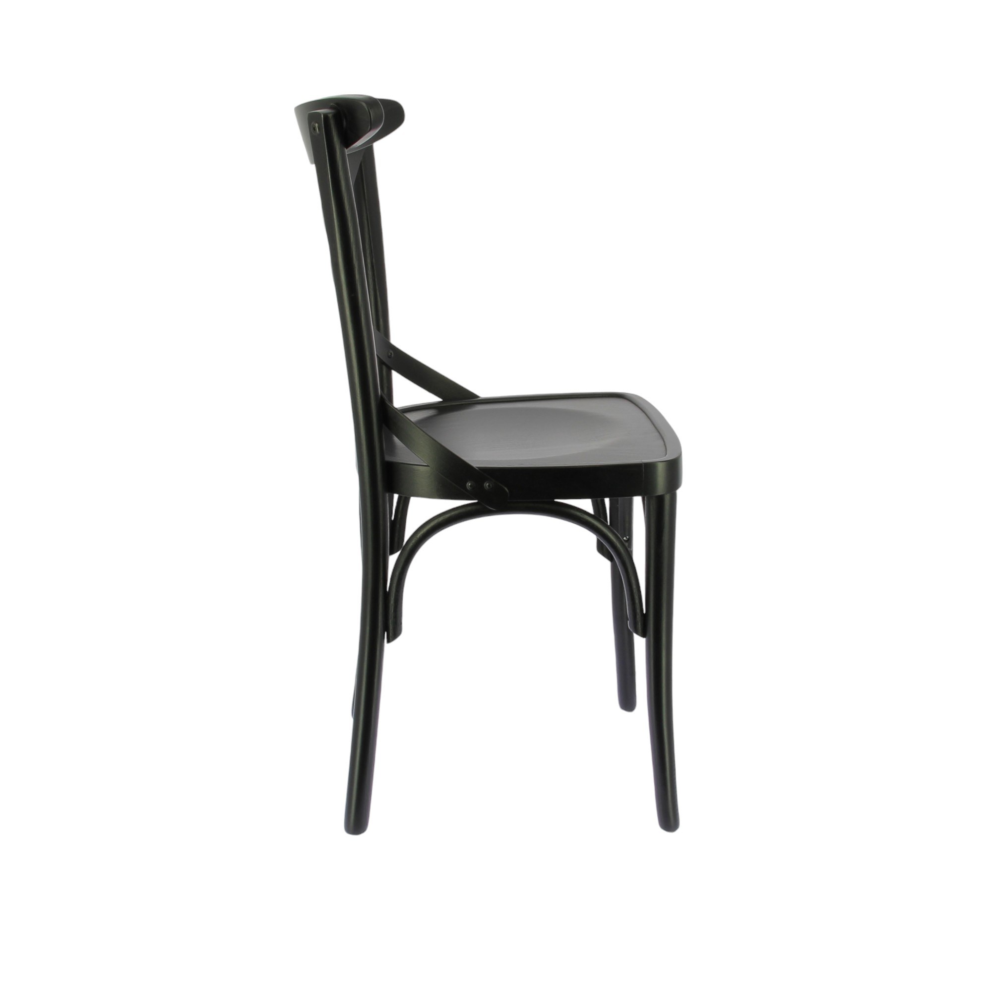 Chaise CROSS YORK Noir en bois style bistrot pour intérieur