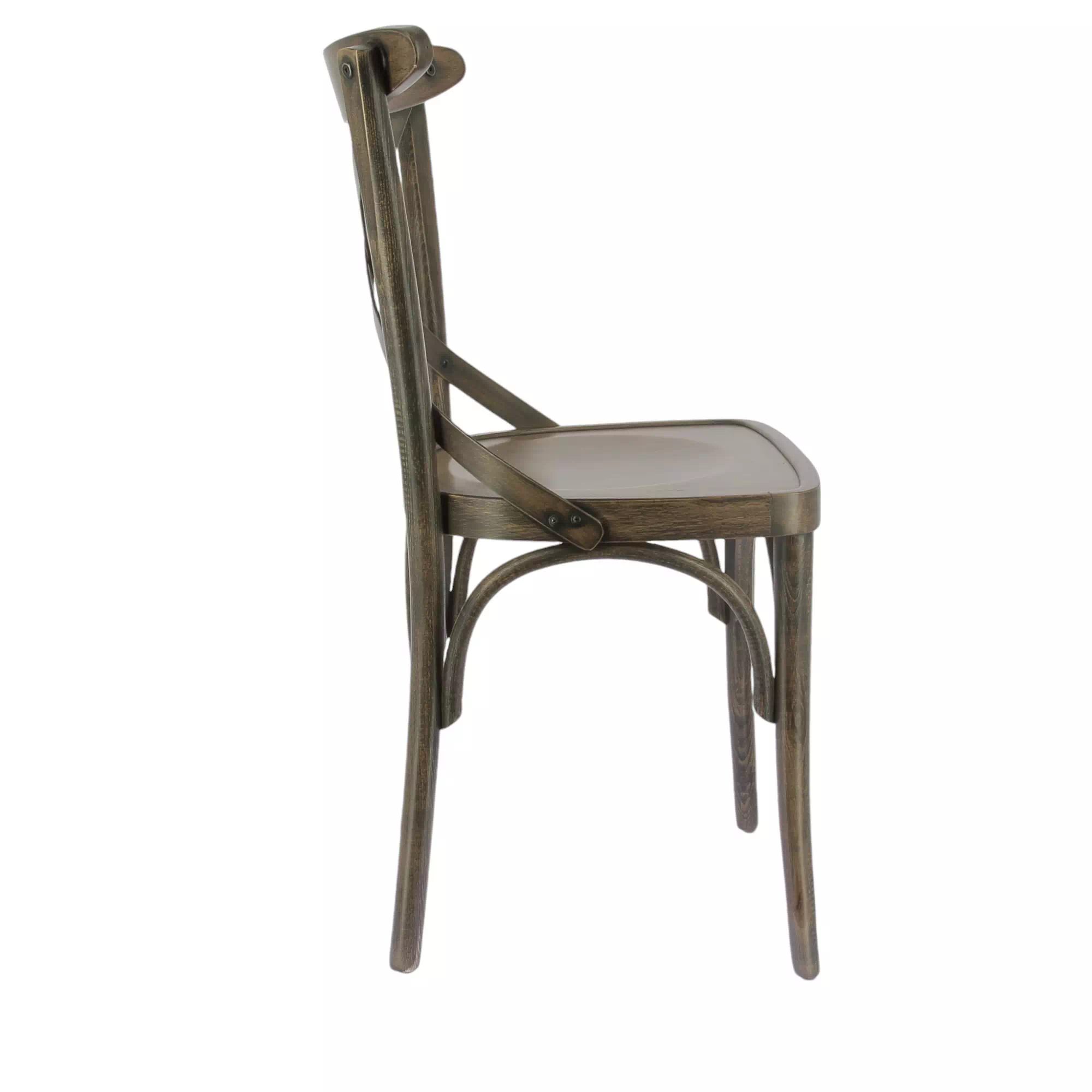 Chaise CROSS YORK Vintage en bois style bistrot pour intérieur