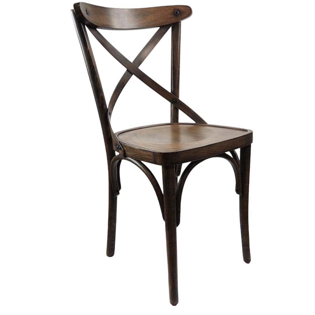 Chaise CROSS YORK Vintage en bois style bistrot pour intérieur