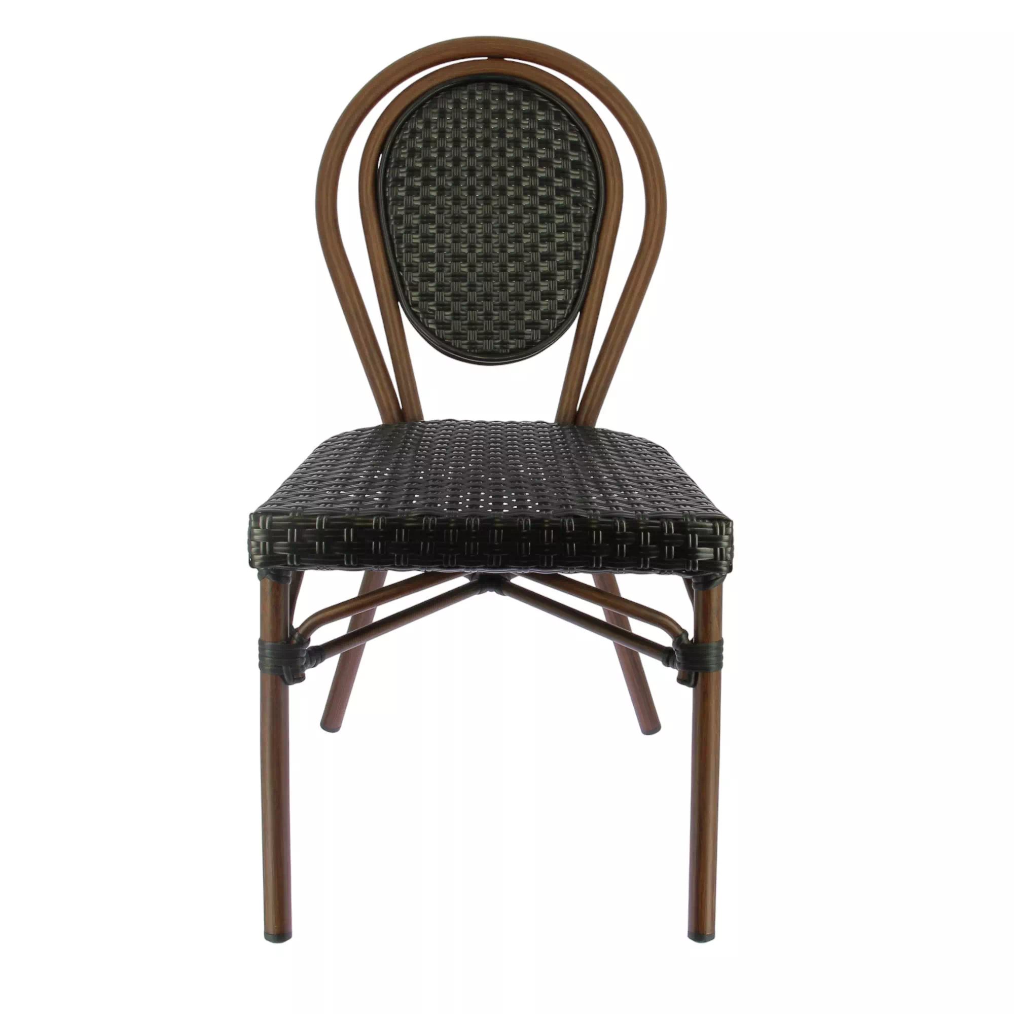 Chaise BESTY en rotin synthétique style bistrot pour extérieur