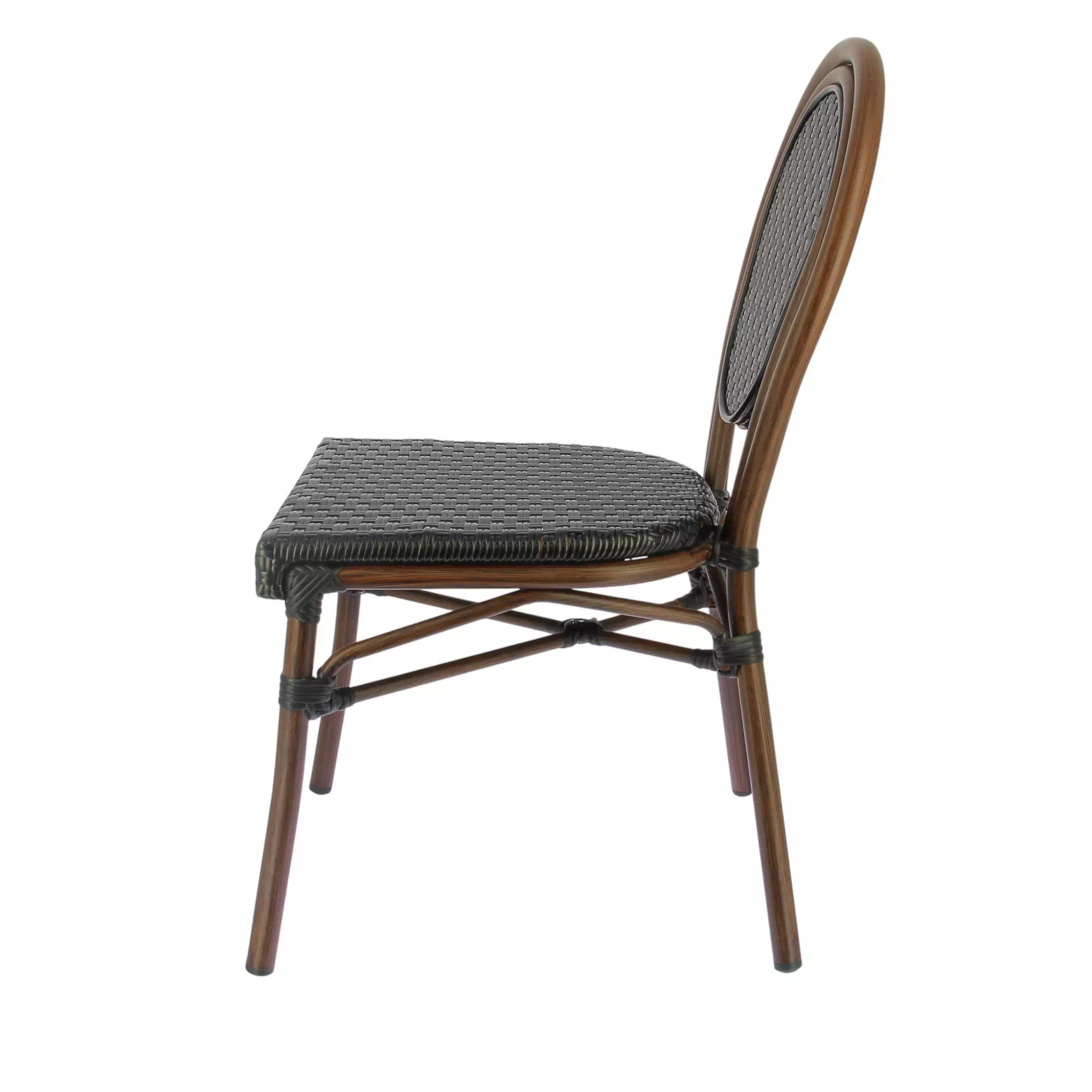 Chaise BESTY en rotin synthétique style bistrot pour extérieur