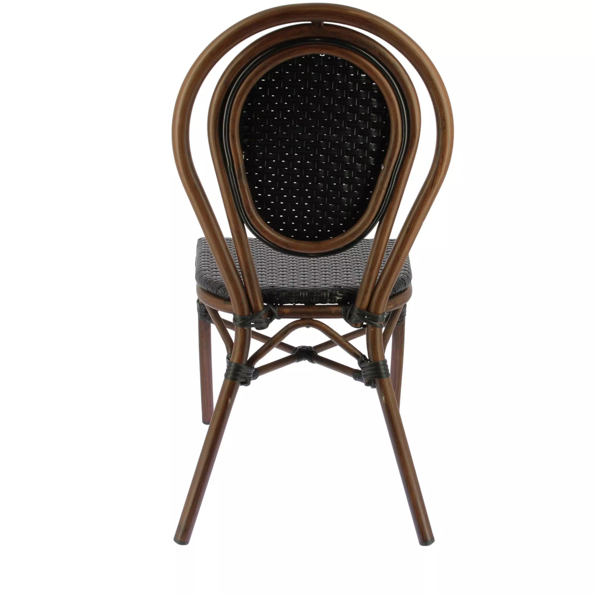 Chaise BESTY en rotin synthétique style bistrot pour extérieur