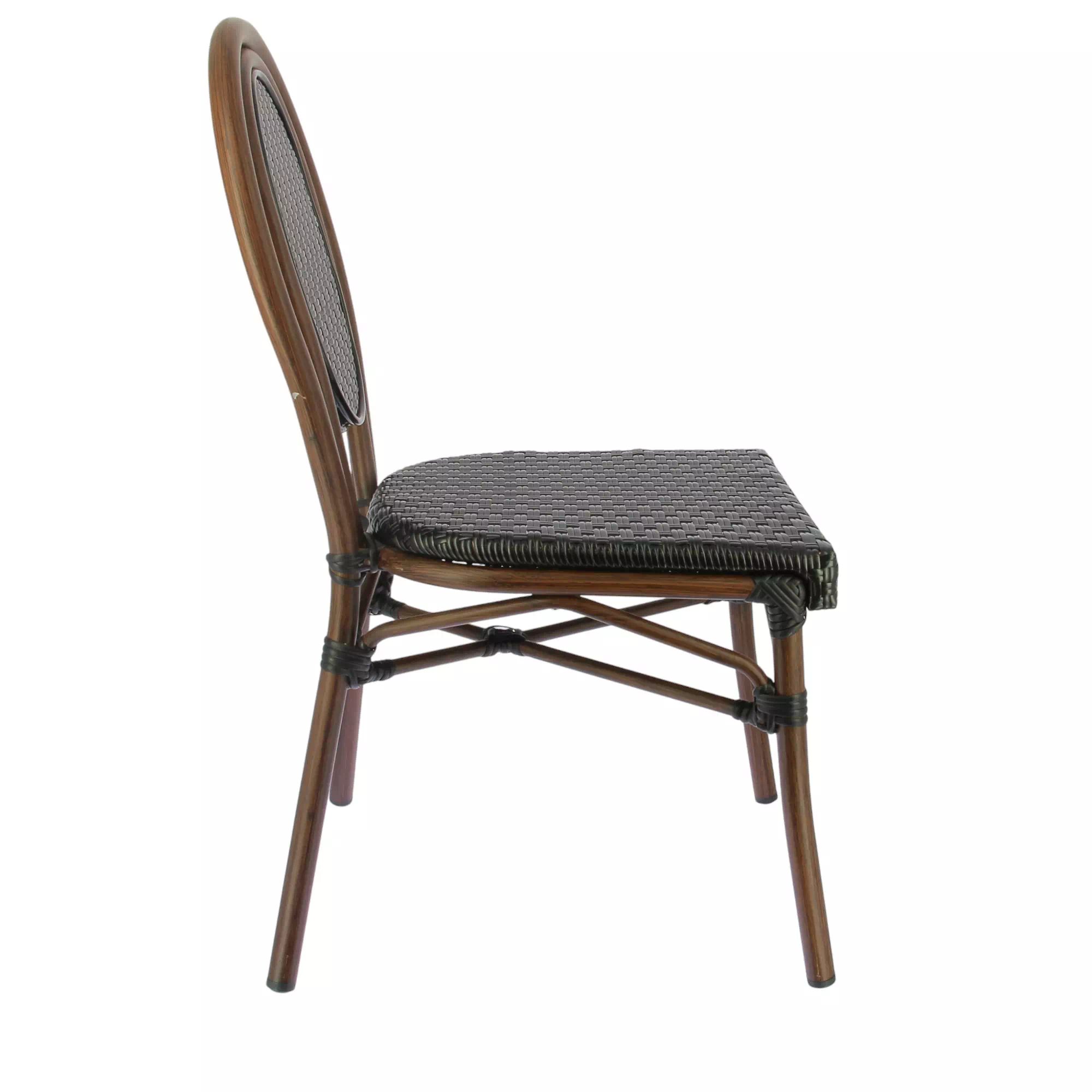 Chaise BESTY en rotin synthétique style bistrot pour extérieur