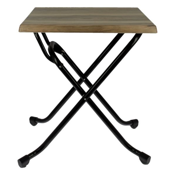 Table pliable 60x60cm plateau stratifié moulé modèle TABLE INDIANA pied Biarritz