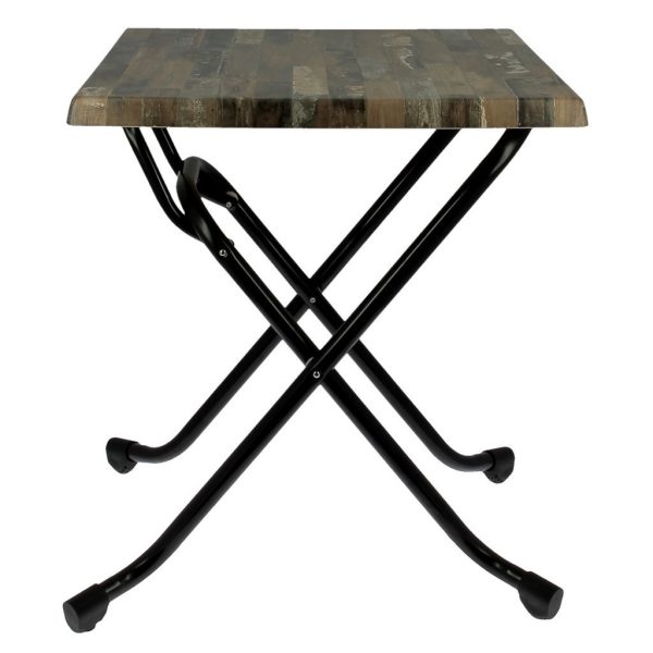 Table pliable 70x70cm plateau stratifié moulé modèle TABLE NEW CARRIBEAN pied Biarritz