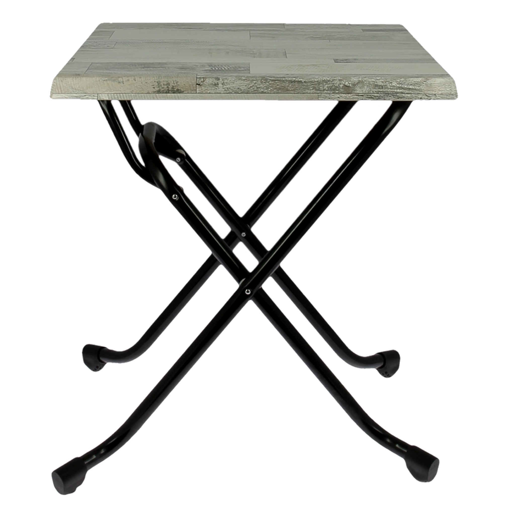 Table pliable 70x70cm plateau stratifié moulé modèle TABLE WHITE DREAM pied Biarritz