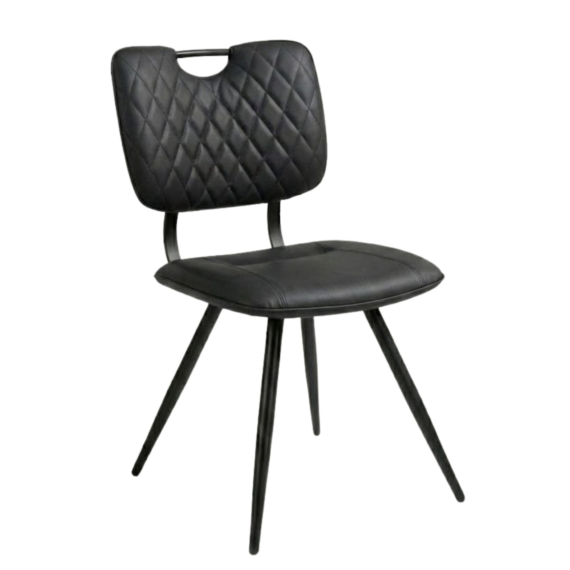 Chaise KAREL Noir en simili cuir style bistrot pour intérieur