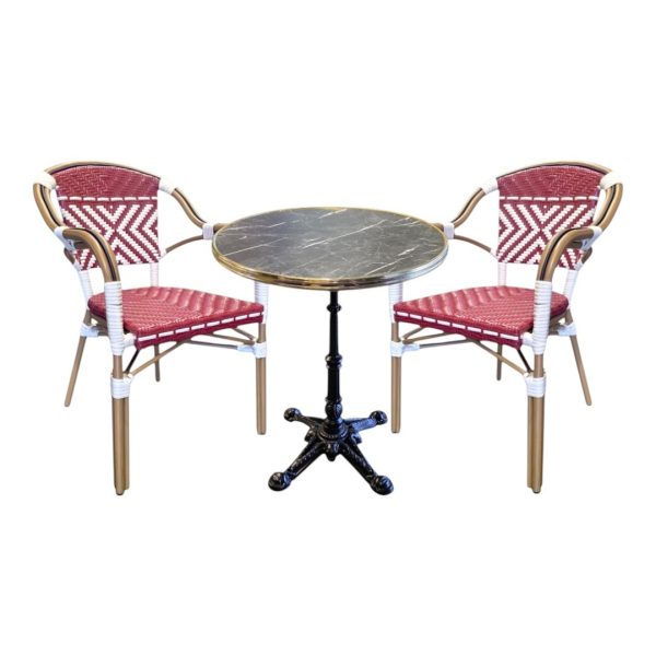 Pack PANTHÉON - 2 Fauteuil Extérieur avec table diamètre 60