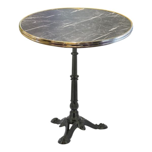 Table de terrasse plateau cerclé doré 60 cm avec pied OPERA 3