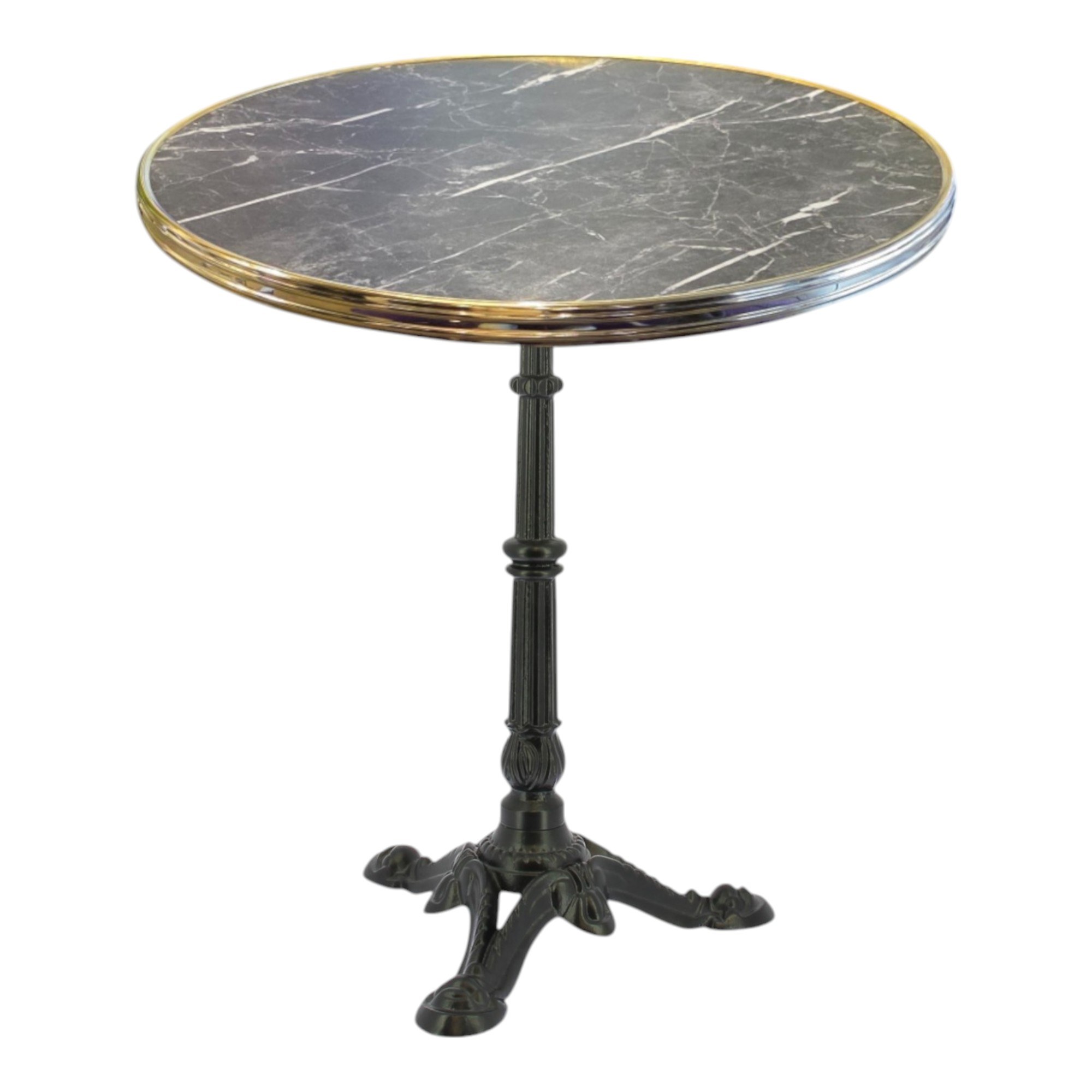 Table de terrasse plateau cerclé doré 60 cm avec pied OPERA 3