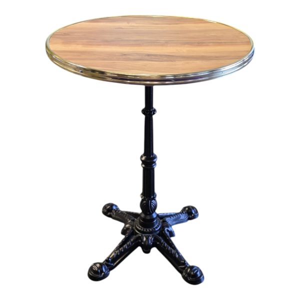 Table de terrasse plateau cerclé doré 60 cm avec pied OPERA 4