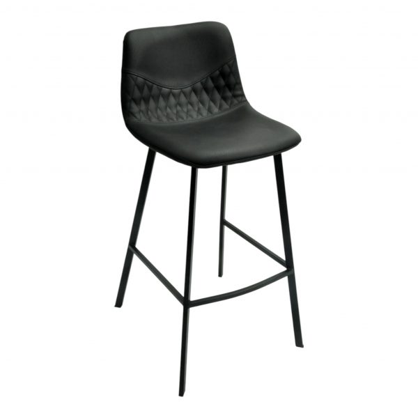Tabouret d'intérieur Hudson en métal et simili cuir