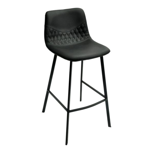 Tabouret d'intérieur Hudson en métal et simili cuir