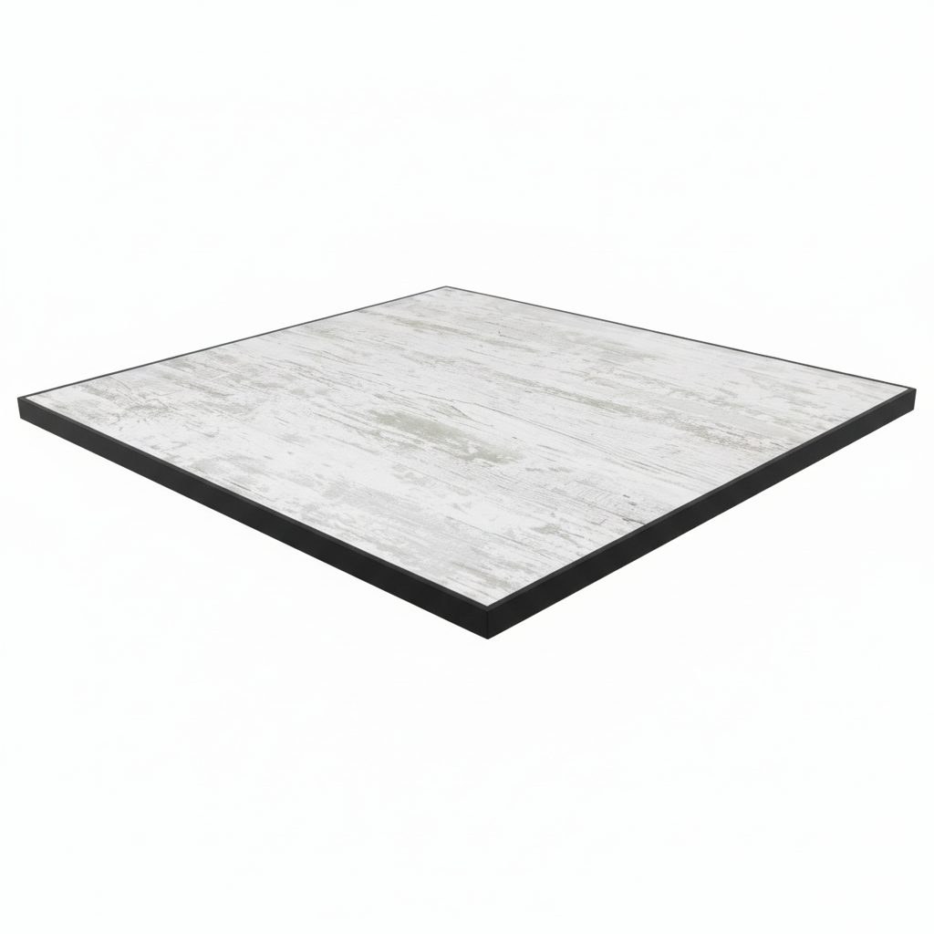 Table intérieur ANTIQUE 60x60 cm avec le pied IRON black relief