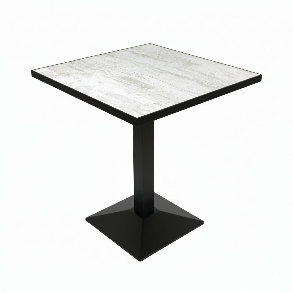 Table intérieur ANTIQUE 60x60 cm avec le pied IRON black relief