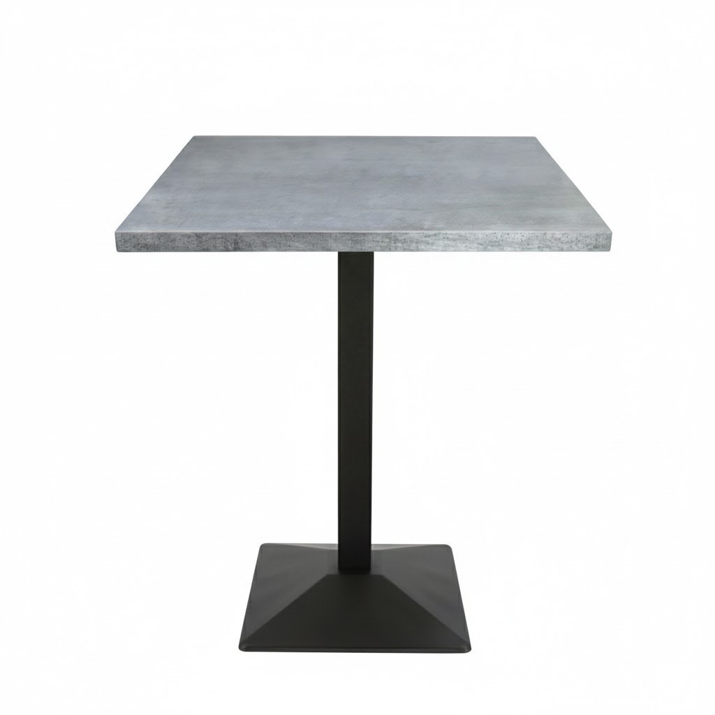 Table intérieur MILLENIUM 60x60 cm avec le pied IRON black relief