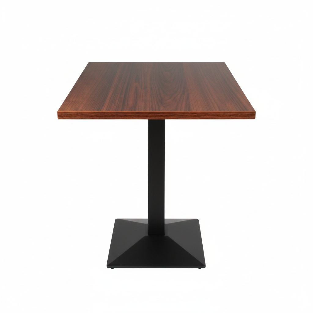 Table intérieur WOODDEN 60x60 cm avec le pied IRON black relief