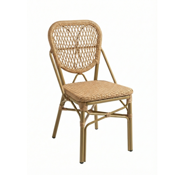 Chaise NATUREA en Rotin synthétique style naturel pour extérieur