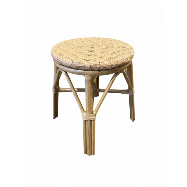 Tabouret MINI NATUREA en Rotin tressage nylon style naturel pour extérieur