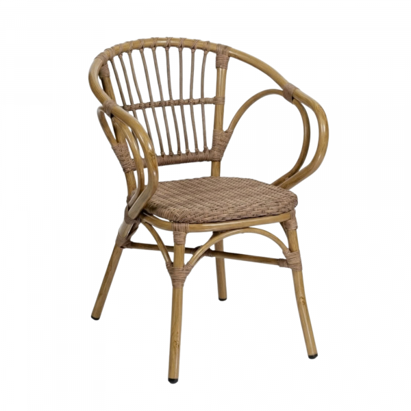 Fauteuil SIENA en Rotin tressage nylon style naturel pour extérieur