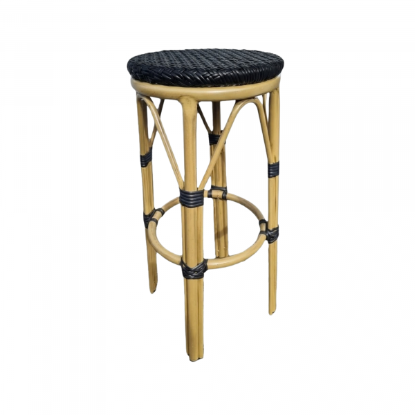 Tabouret OLIVIA en Rotin synthétique style bistrot pour extérieur
