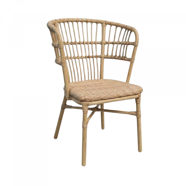 Chaise KYOTO en Rotin tressage nylon style naturel pour extérieur