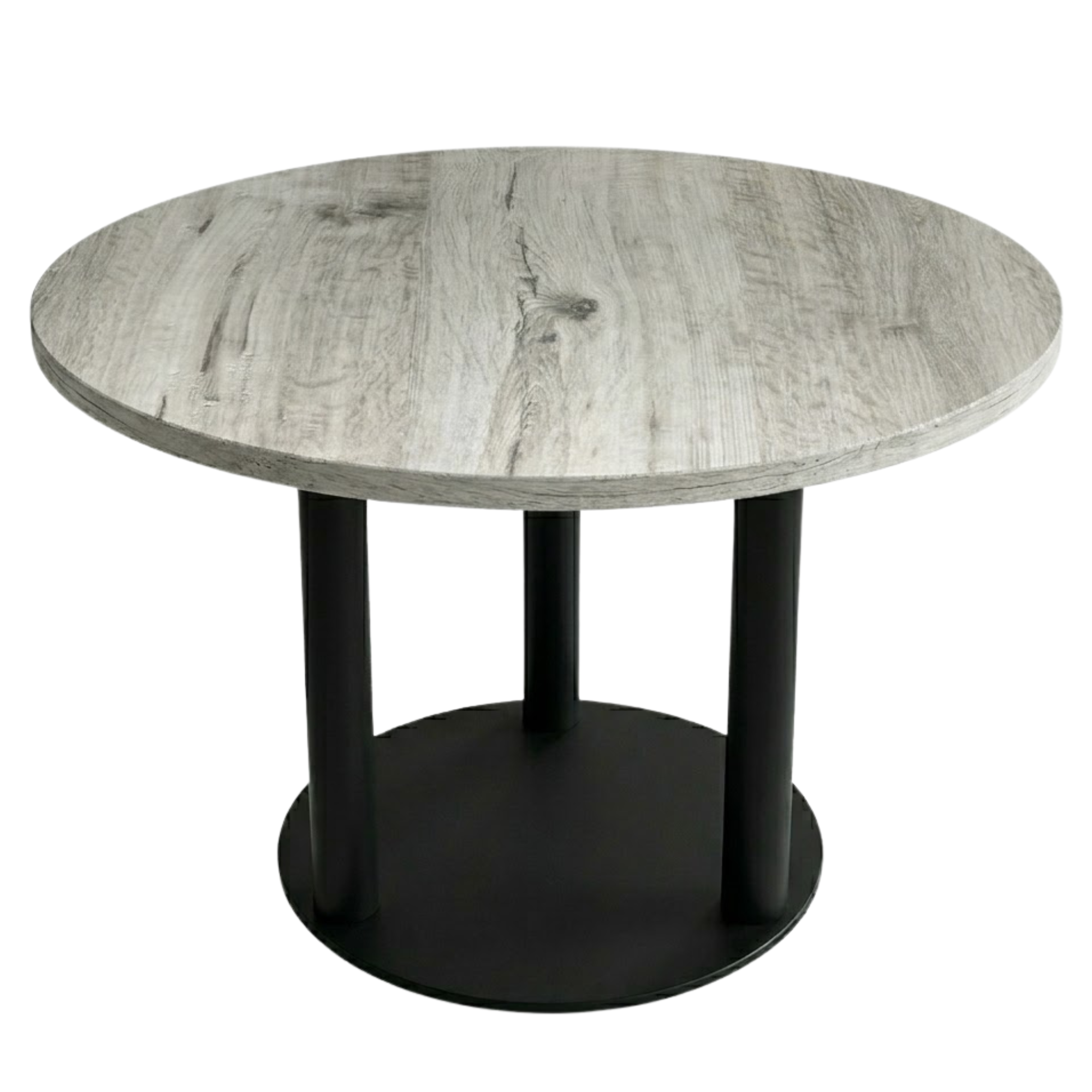 Table de restaurant intérieur DRIFT WOOD COUNTRY DIAMÈTRE 110 cm avec le pied JASON