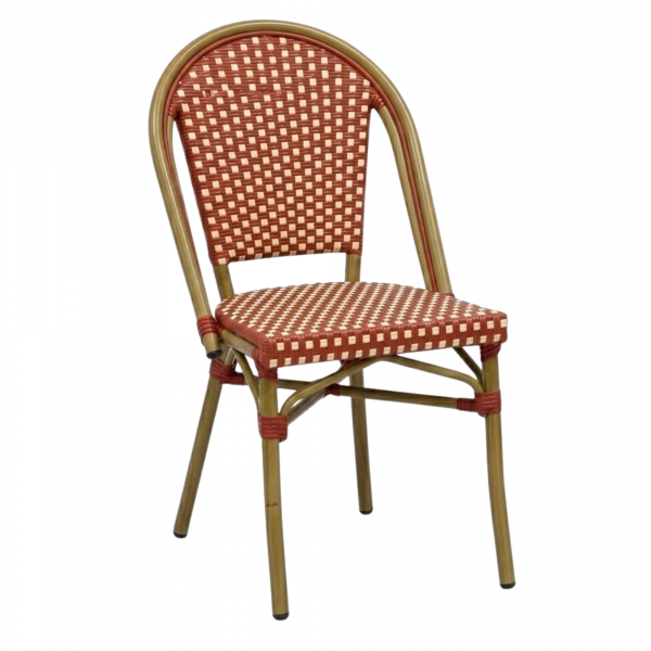 Chaise SERENA en Rotin synthétique style bistrot pour extérieur