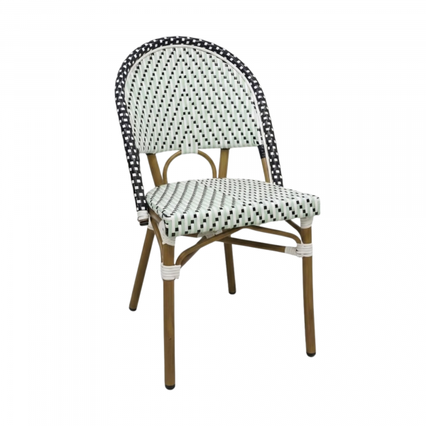 Chaise MONACO en Rotin synthétique style bistrot pour extérieur