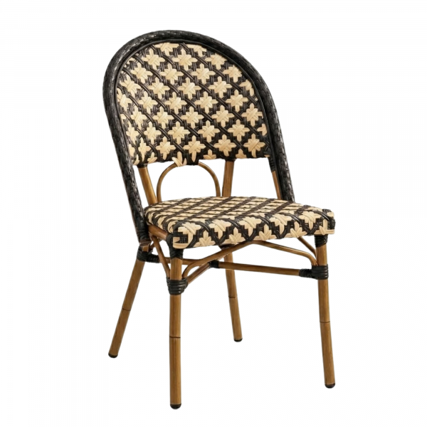 Chaise FIGARI PREMIUM en Rotin synthétique style bistrot pour extérieur