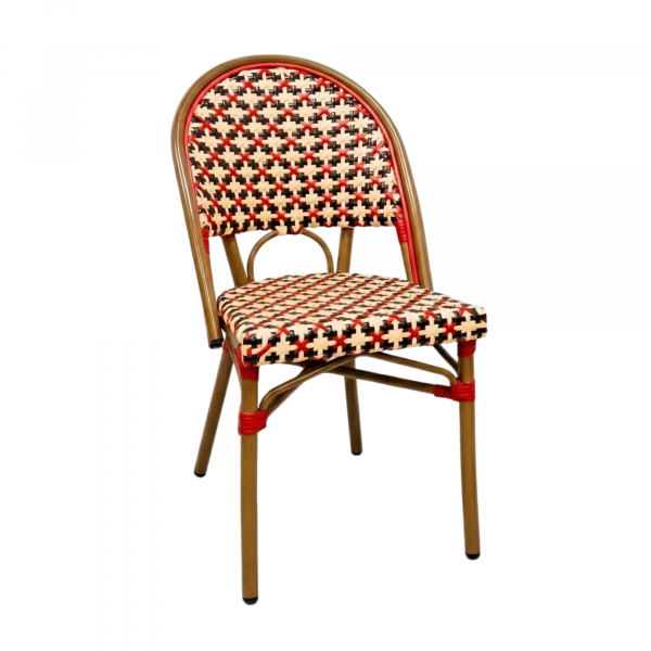 Chaise FIGARI en Rotin synthétique style bistrot pour extérieur