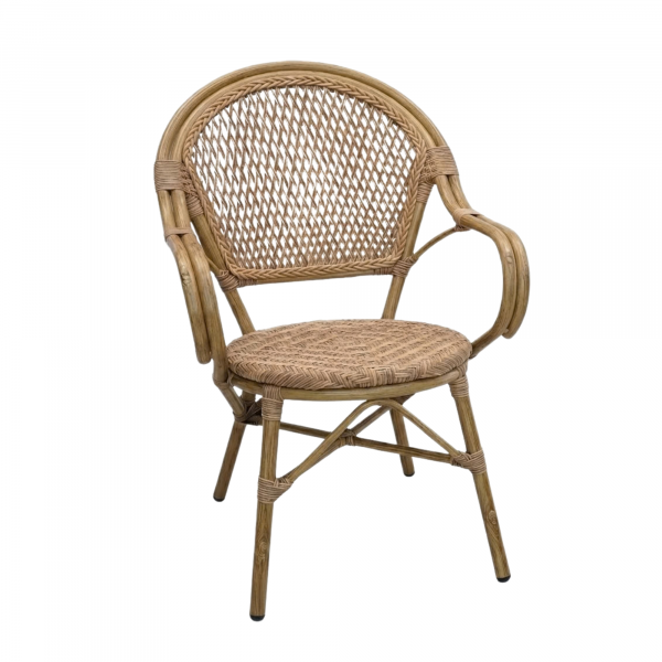Fauteuil VITTORIA en Rotin tressage nylon style naturel pour extérieur