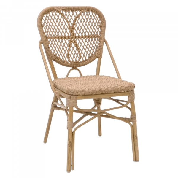 Chaise PAOLA en Rotin tressage nylon style naturel pour extérieur