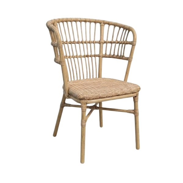 Chaise KYOTO en Rotin tressage nylon style naturel pour extérieur