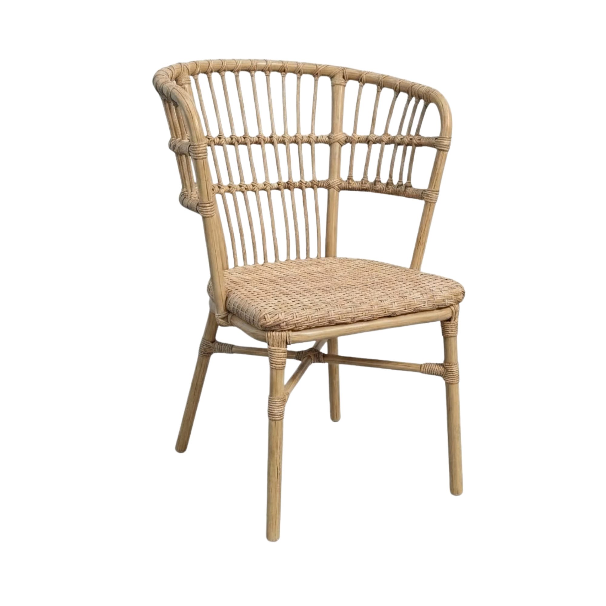 Chaise KYOTO en Rotin tressage nylon style naturel pour extérieur
