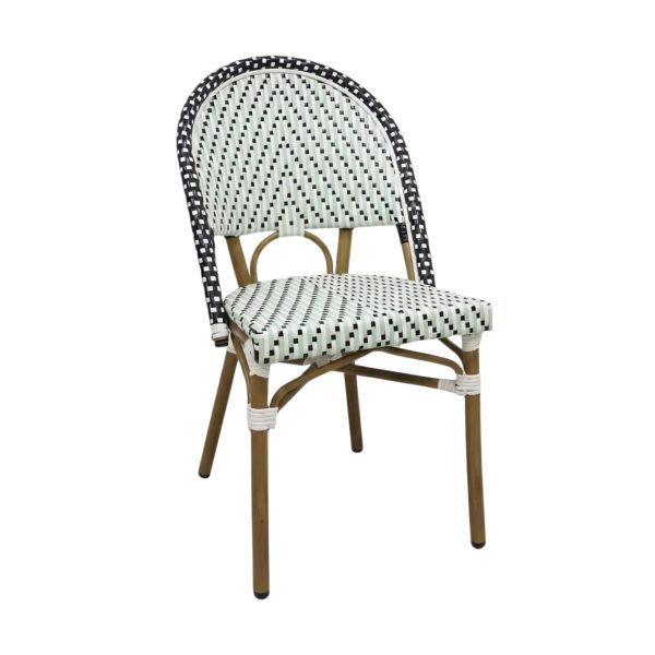 Chaise MONACO en Rotin synthétique style bistrot pour extérieur