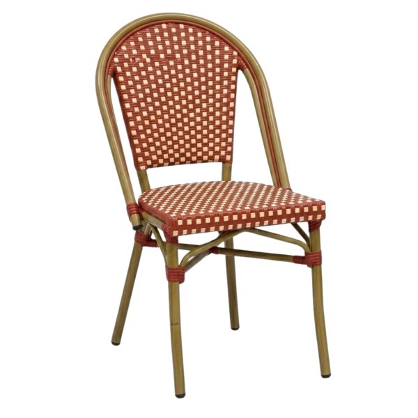 Chaise SERENA en Rotin synthétique style bistrot pour extérieur